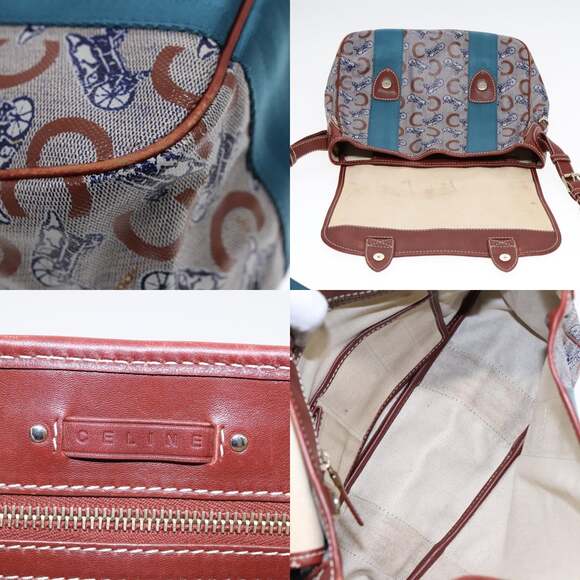 CELINE C Sulky Shoulder Bag Pvc Gray Brown Gold - Picture 11 of 13